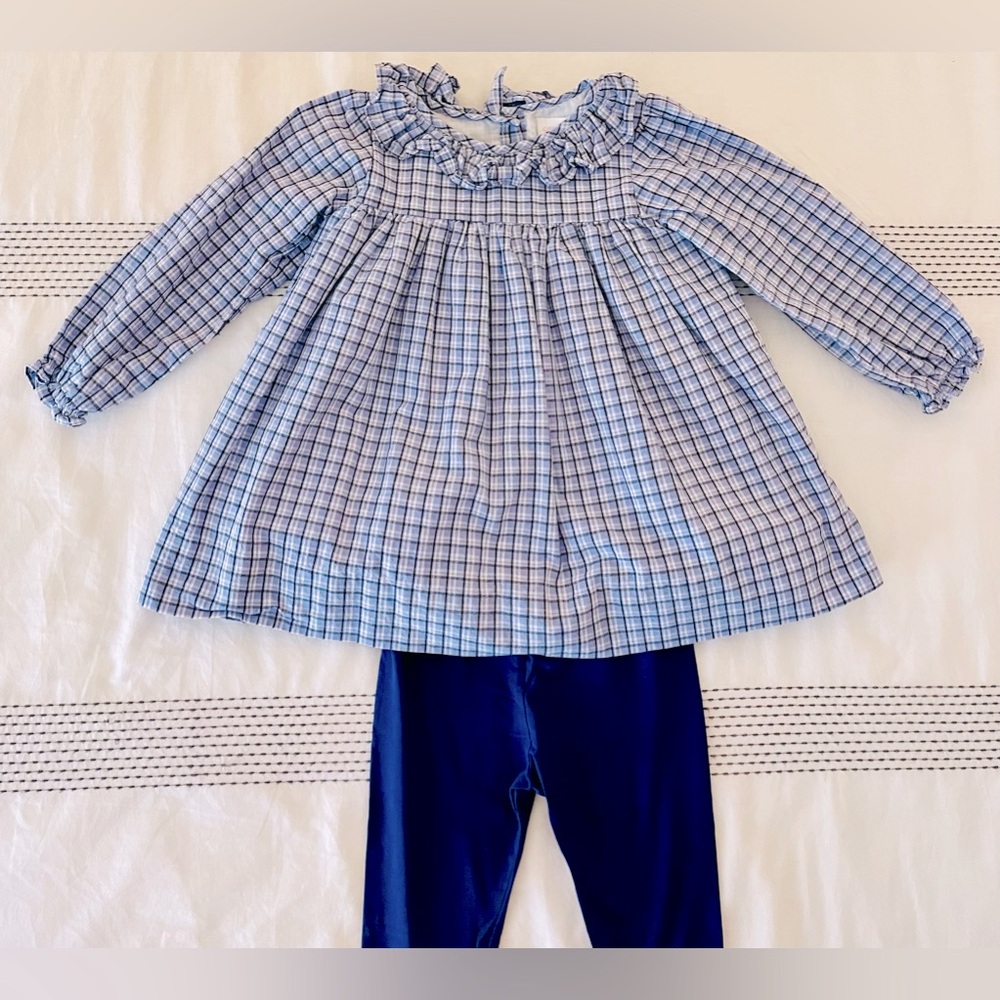 Cecil and Lou Girls’ Ruffle Long Sleeve Blouse + Leggings Set in Size 5T